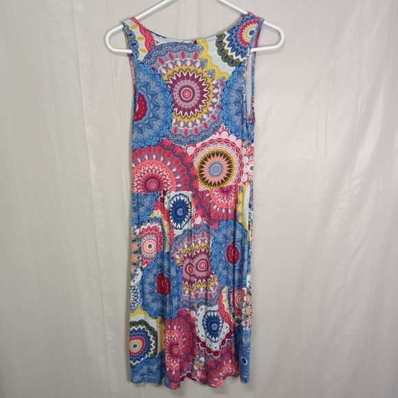 Lascana Mandala Print Sleeveless V Neck Dress Size 6 - Picture 5 of 10